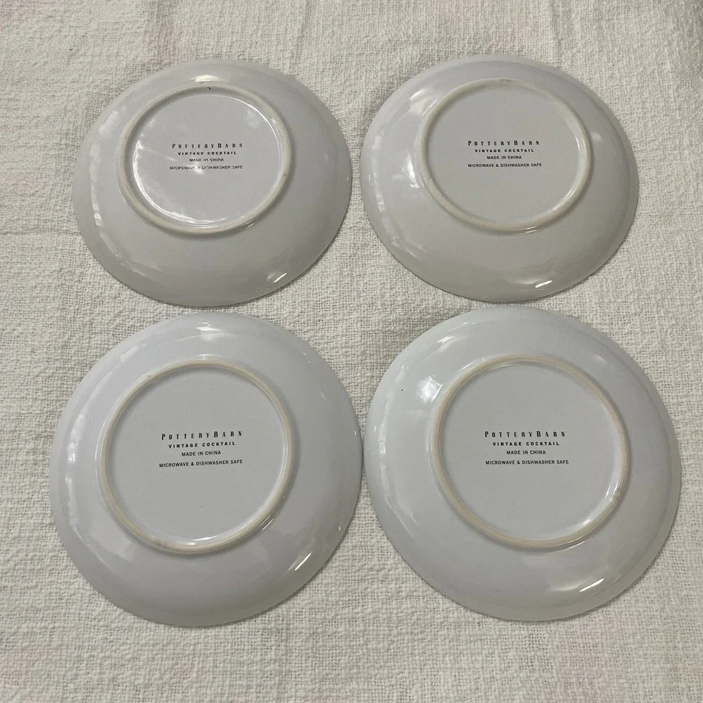 Pottery Barn Vintage Cocktail Plates‎ 8